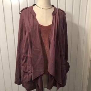 New with tags, Knox Rose women’s jacket, duster, beautiful dusty mulberry, sz L